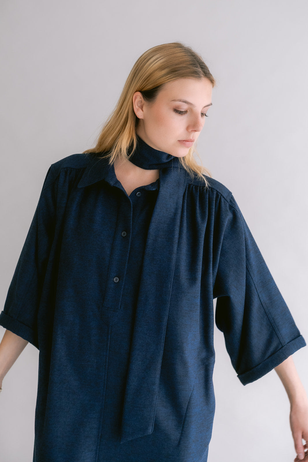 Ivy Dress Solid Navy
