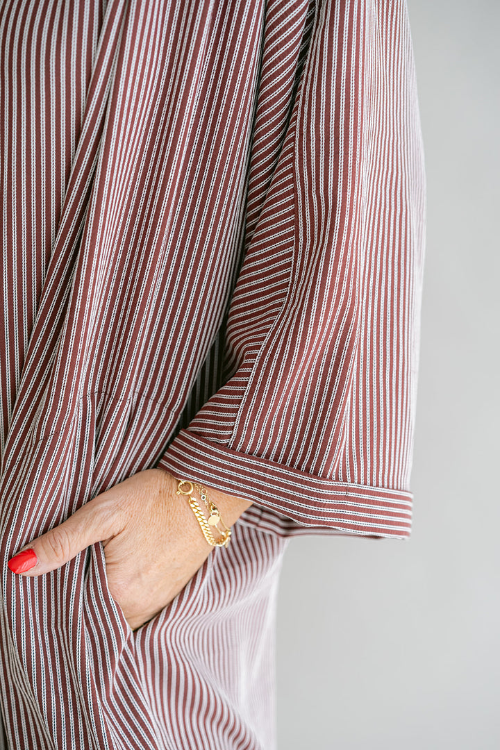 Ivy Dress Stripe Bordeaux
