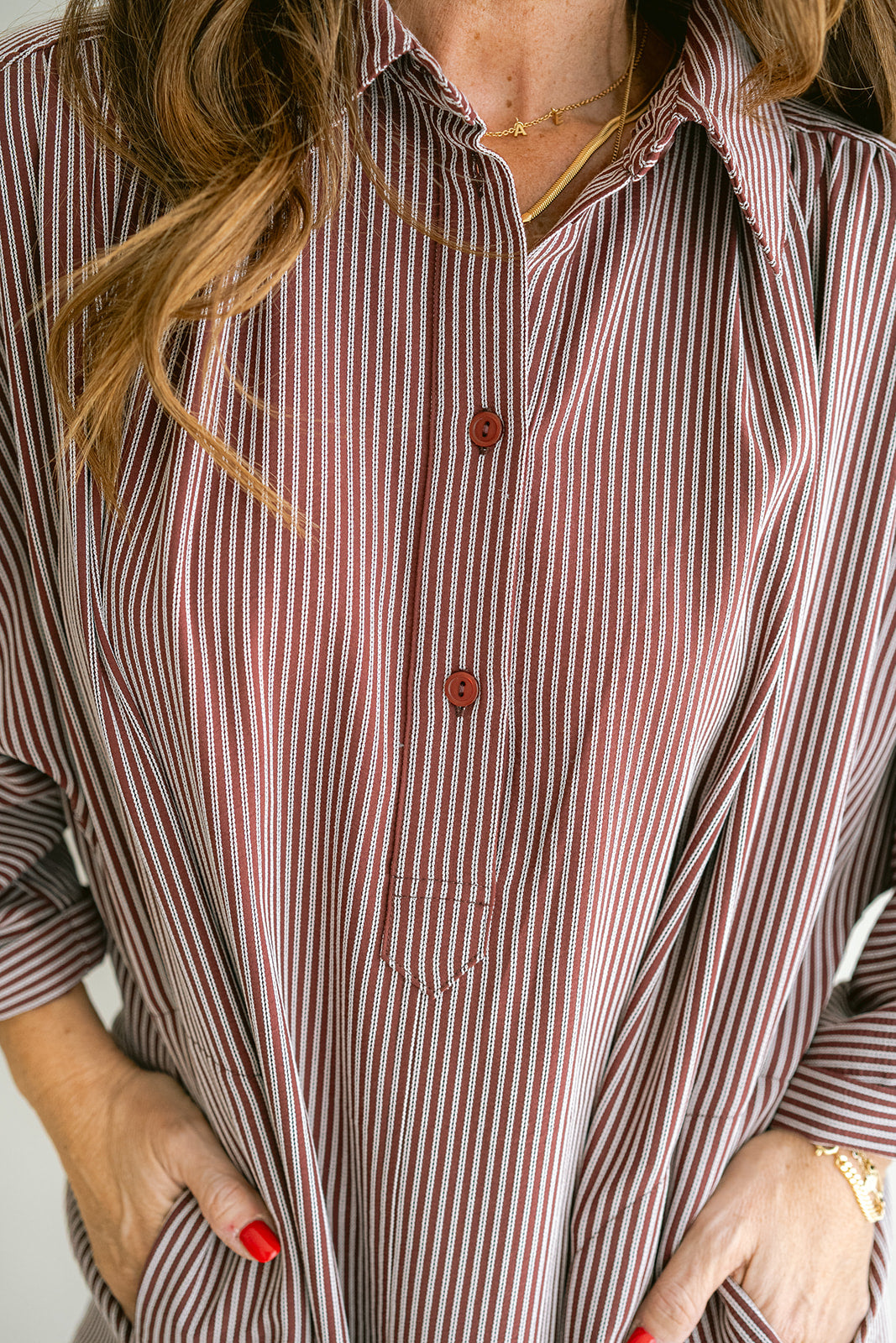Ivy Dress Stripe Bordeaux