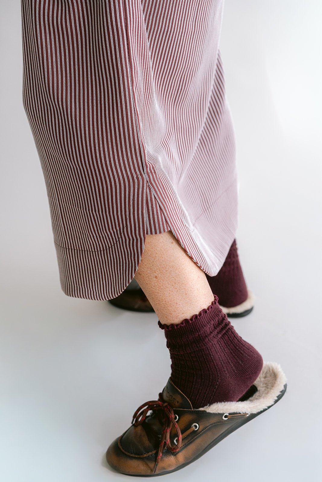 Ivy Dress Stripe Bordeaux