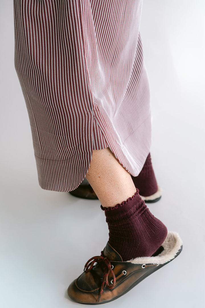 Ivy Dress Stripe Bordeaux