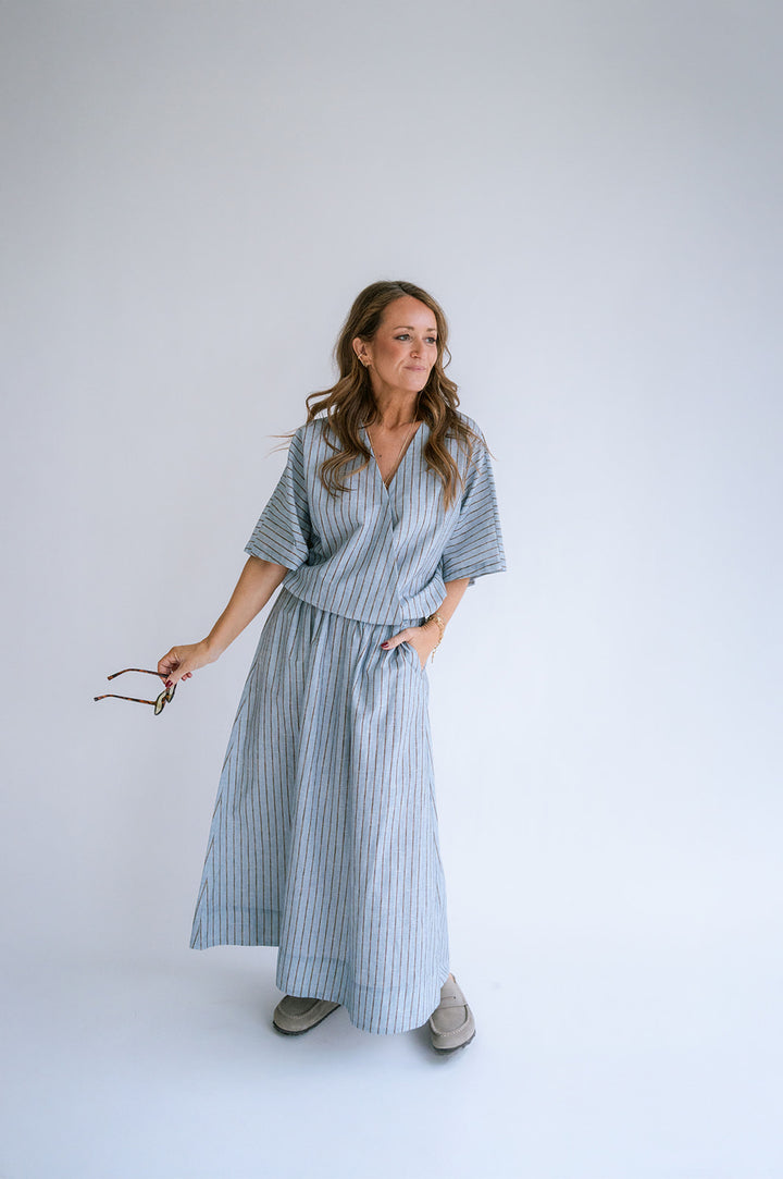 Jax Skirt Blue Linen