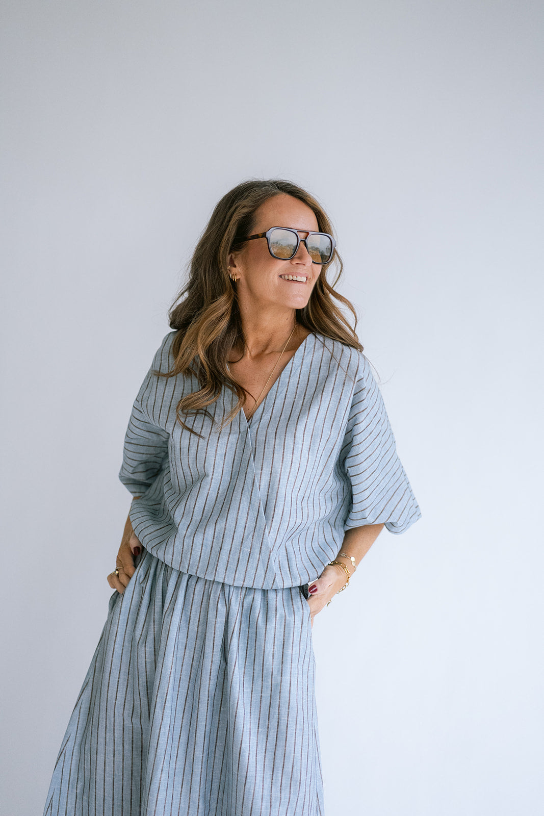 Jax Skirt Blue Linen