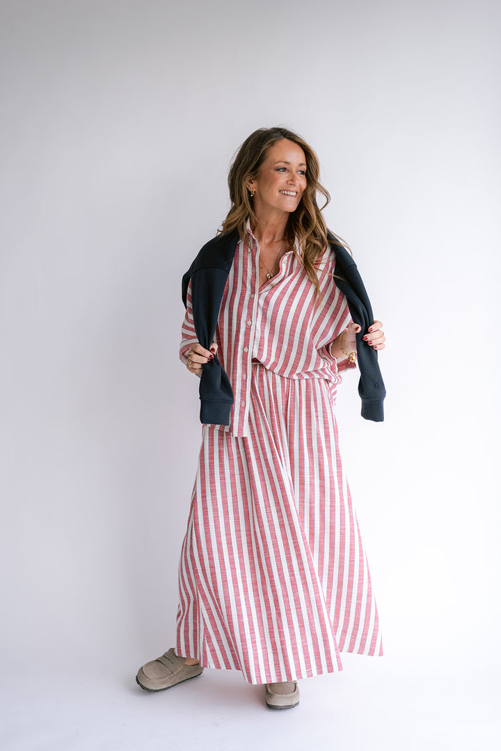 Jax Skirt Red Blue Stripe