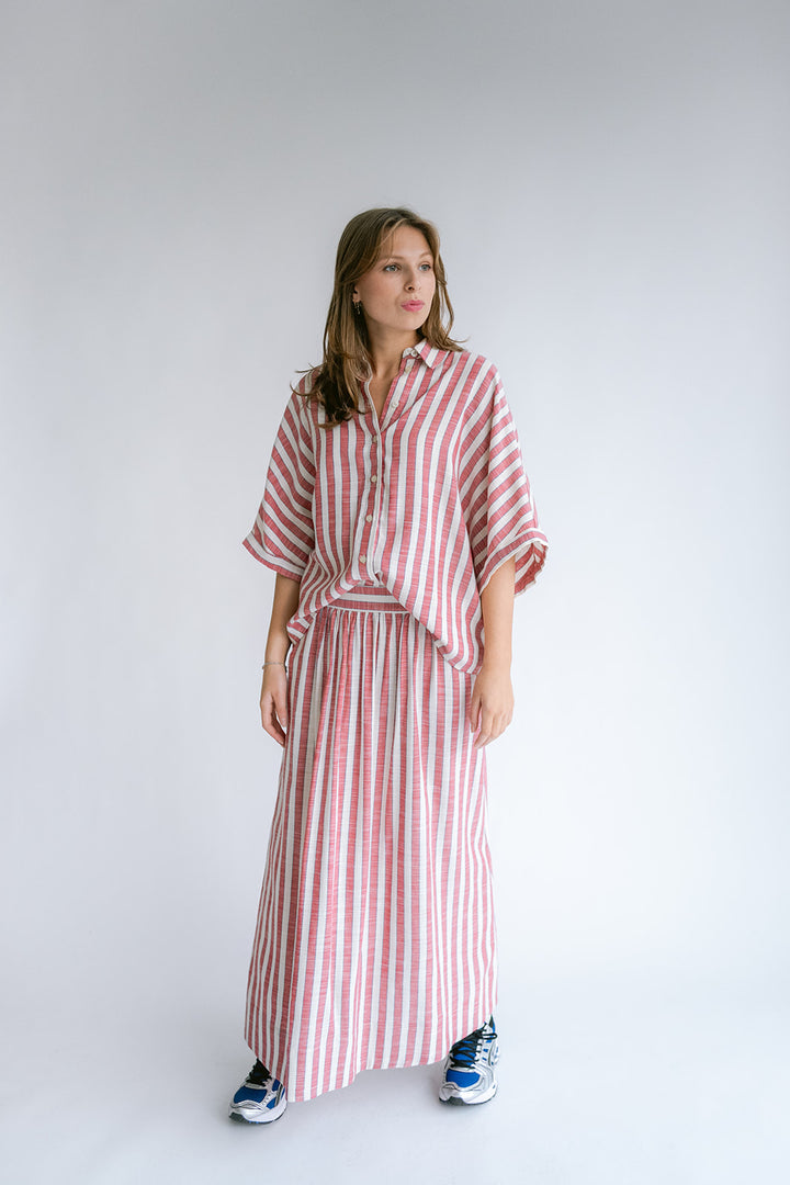 Jax Skirt Red Blue Stripe