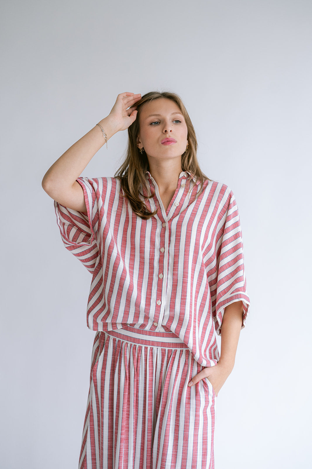 Jax Skirt Red Blue Stripe