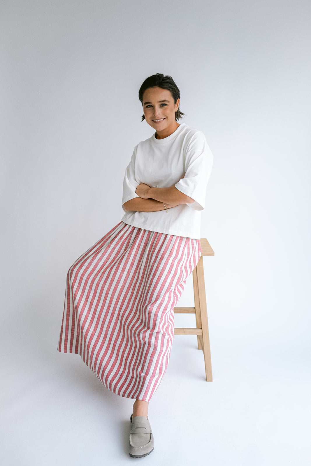Jax Skirt Red Blue Stripe