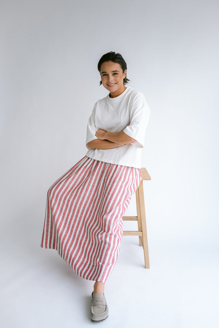 Jax Skirt Red Blue Stripe