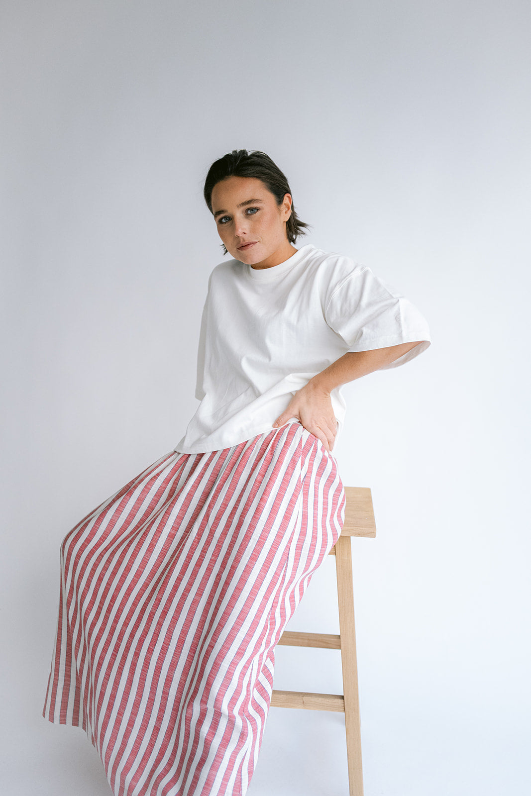Jax Skirt Red Blue Stripe