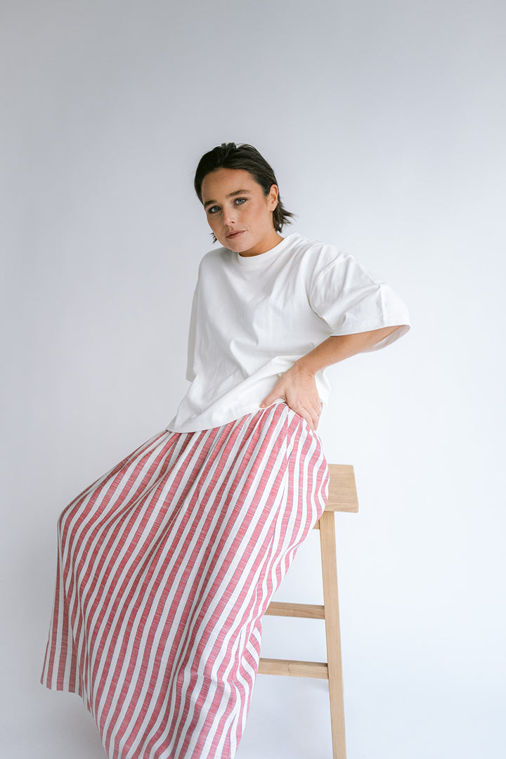 Jax Skirt Red Blue Stripe