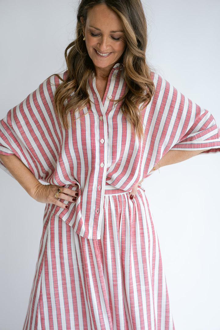 Jax Skirt Red Blue Stripe