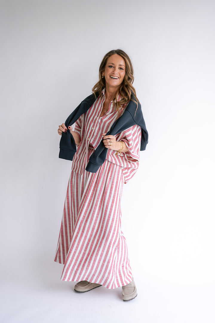 Jax Skirt Red Blue Stripe