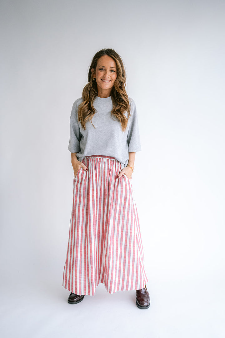 Jax Skirt Red Blue Stripe