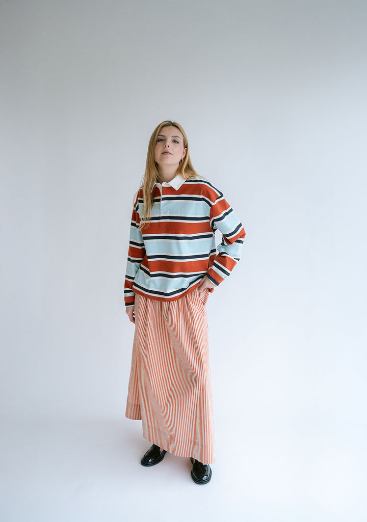 Jax Skirt Rust-Beige Stripe
