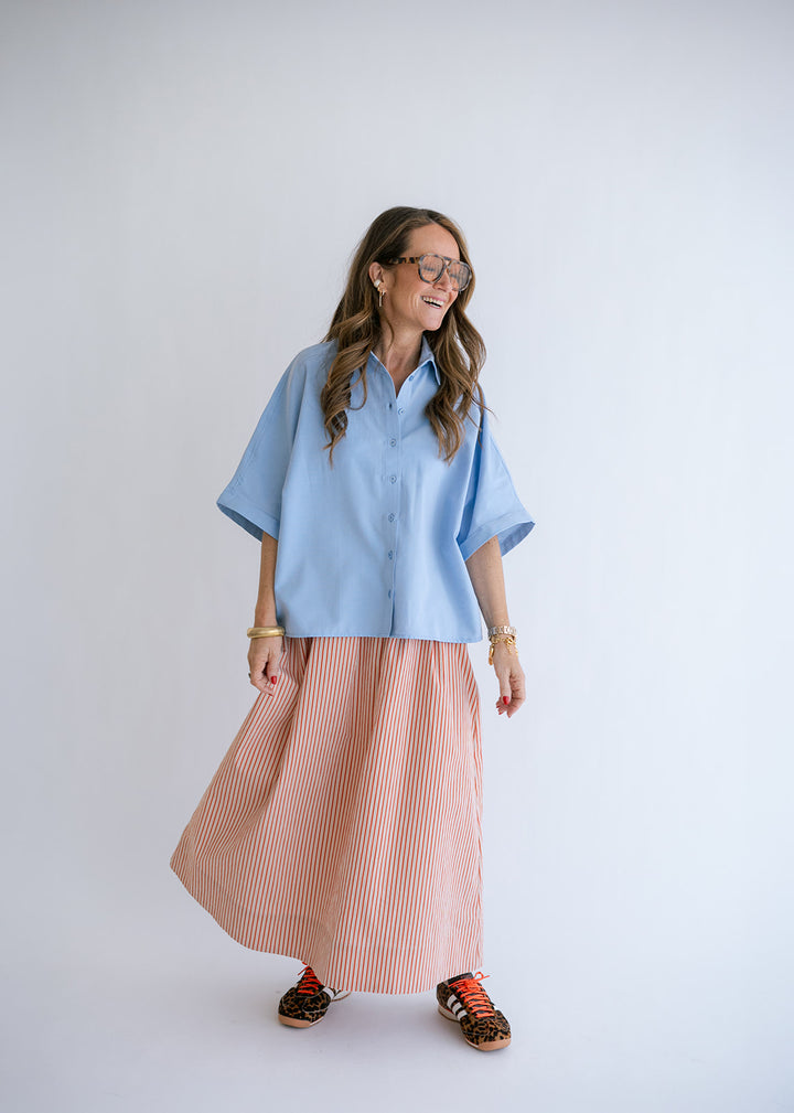 Jax Skirt Rust-Beige Stripe