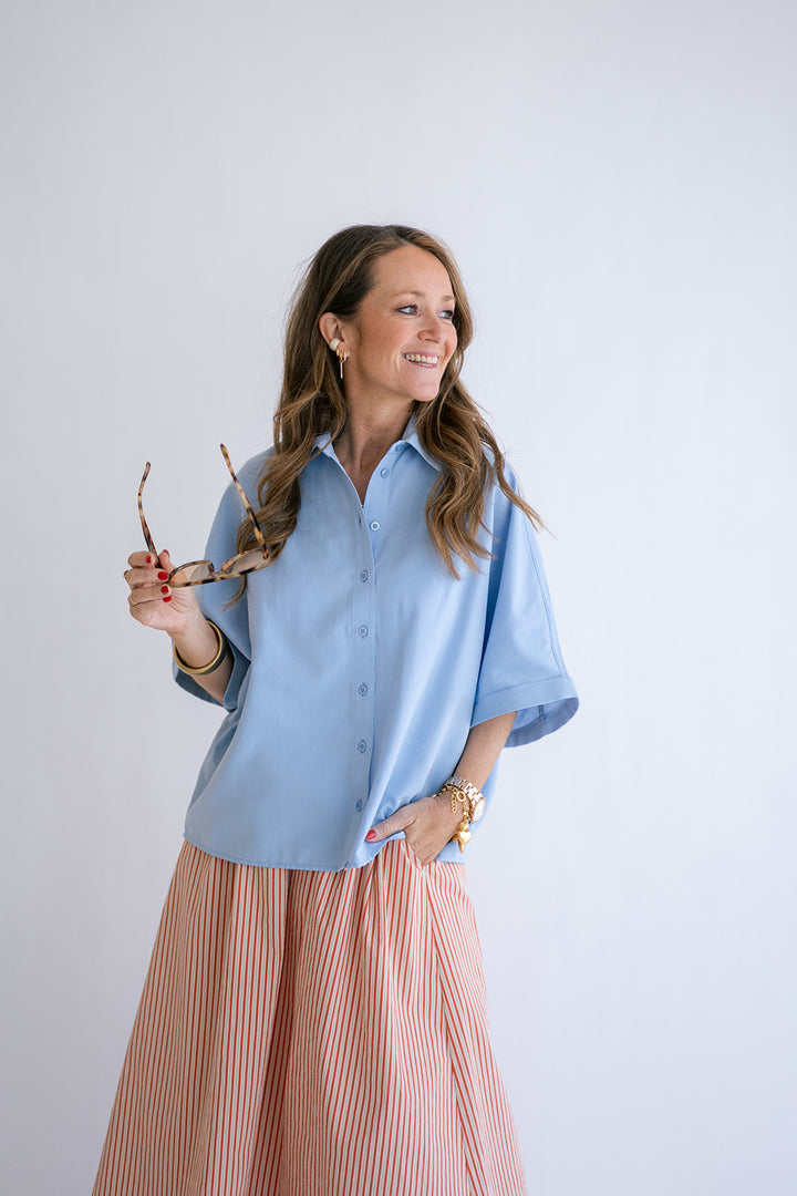 Jax Skirt Rust-Beige Stripe