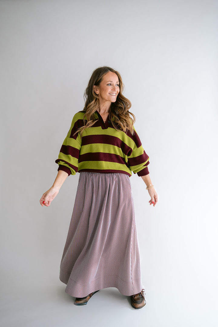 Jax skirt Stripe Bordeaux