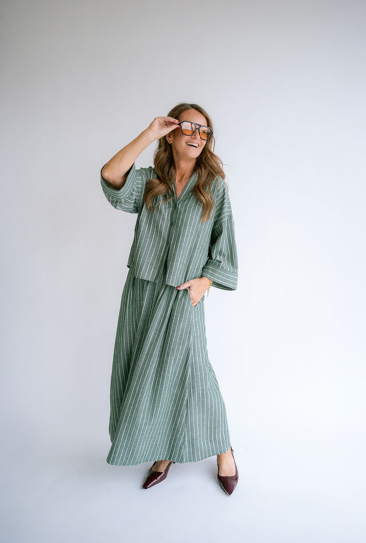 Jax Skirt Verde Stripe