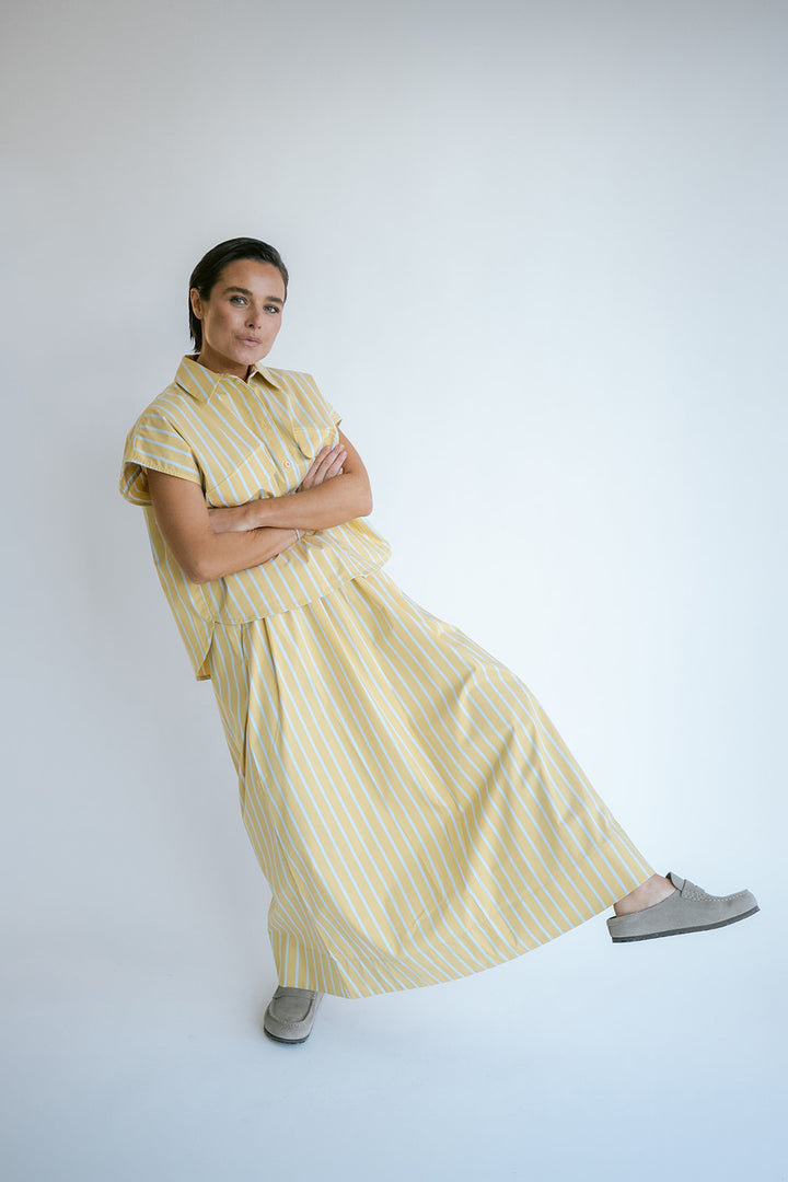 Jax Skirt Yellow Blue Stripe