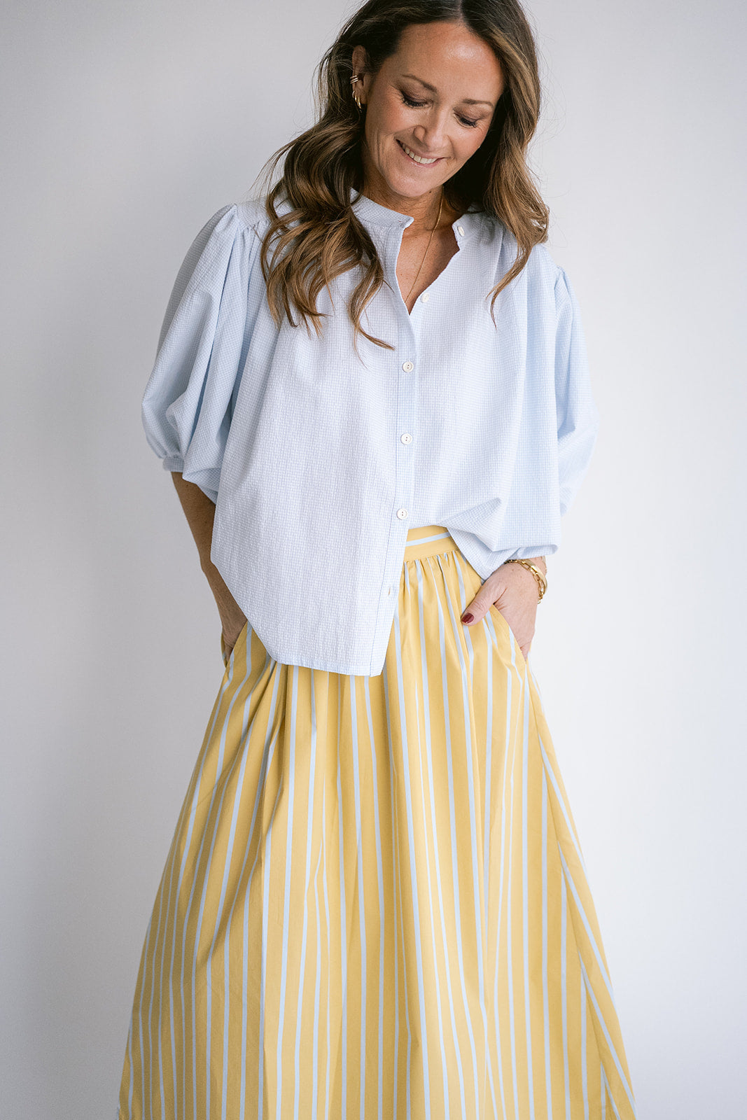 Jax Skirt Yellow Blue Stripe