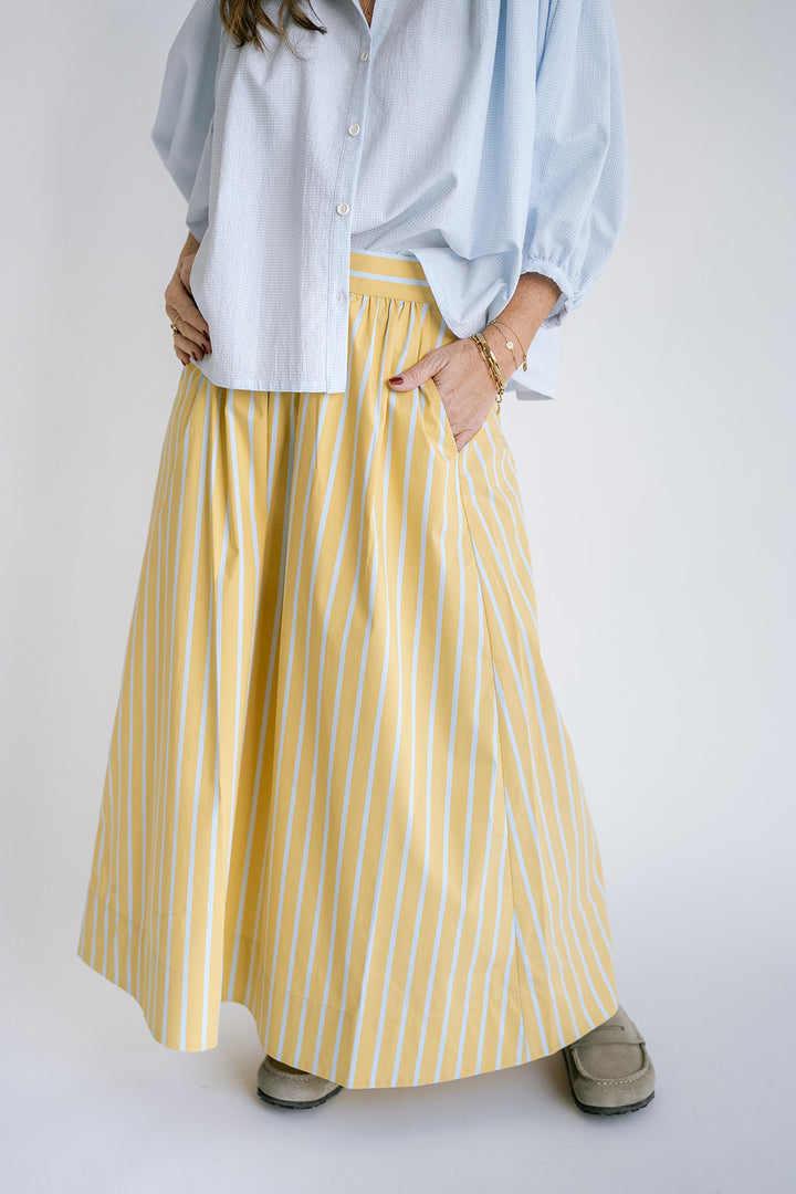 Jax Skirt Yellow Blue Stripe