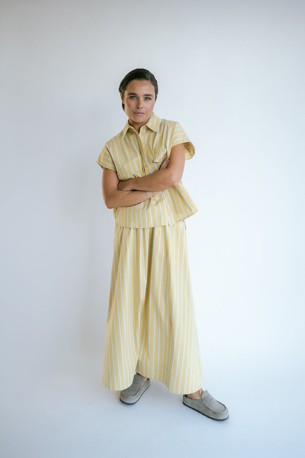 Jax Skirt Yellow Blue Stripe