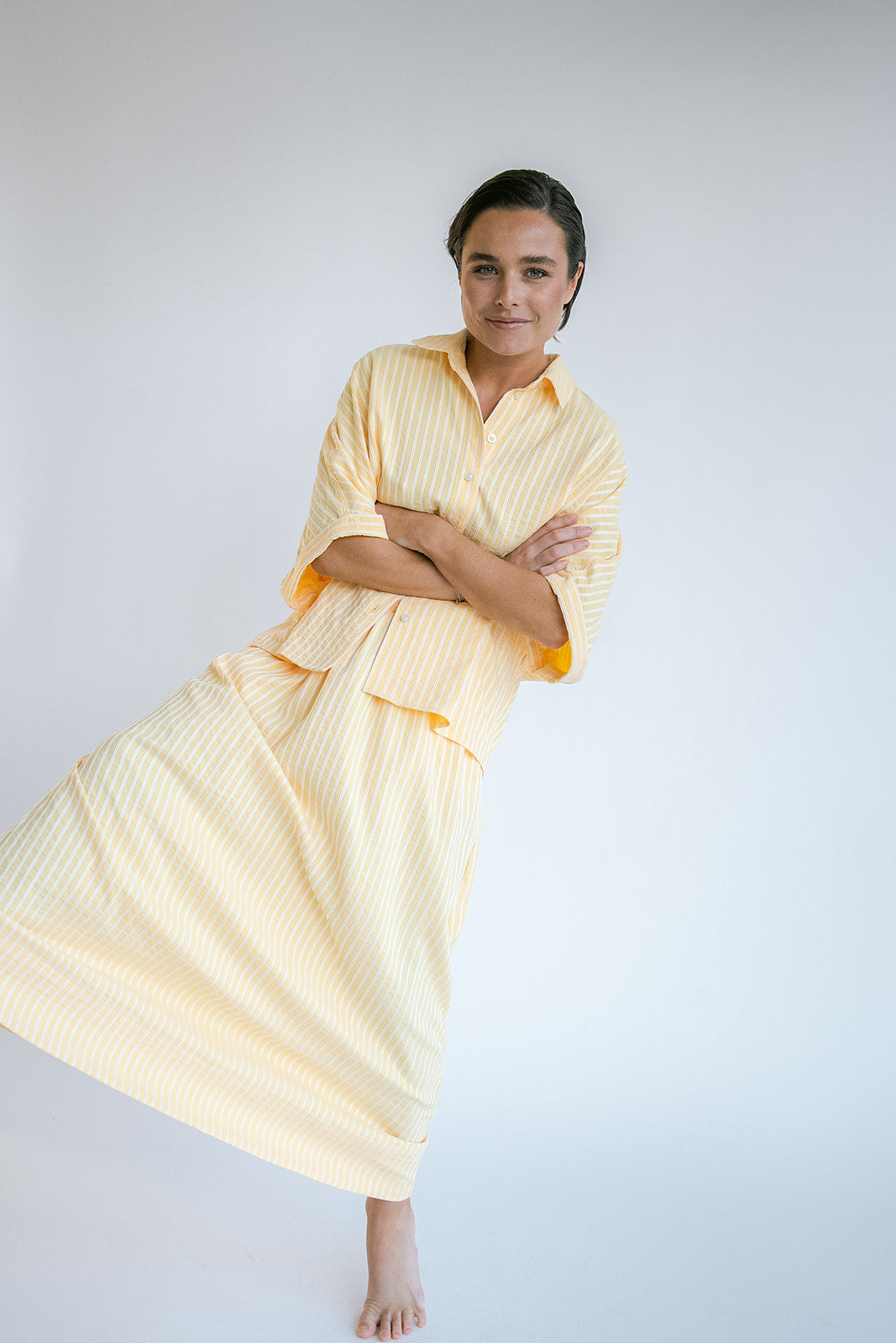 Jax Skirt Yellow White Stripe