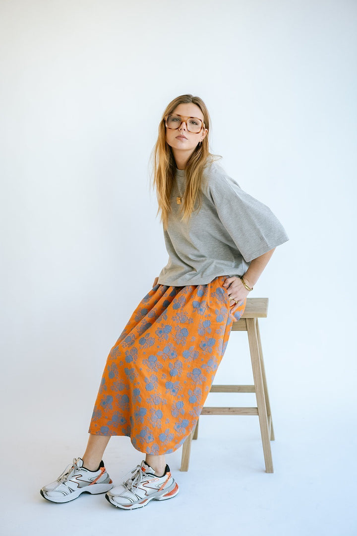 Julia Skirt Orange Flower