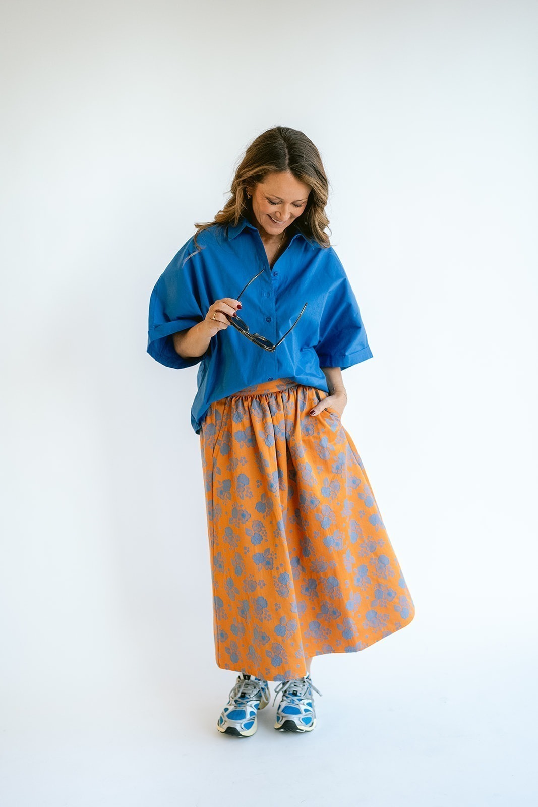 Julia Skirt Orange Flower
