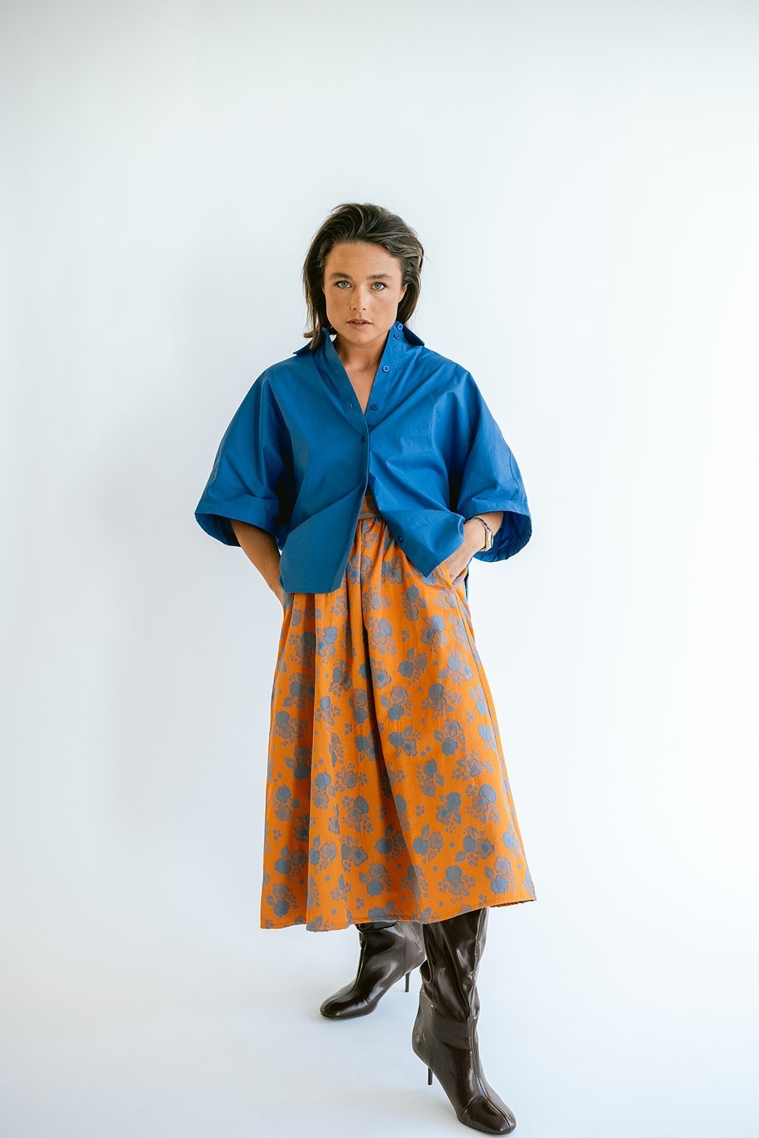 Julia Skirt Orange Flower