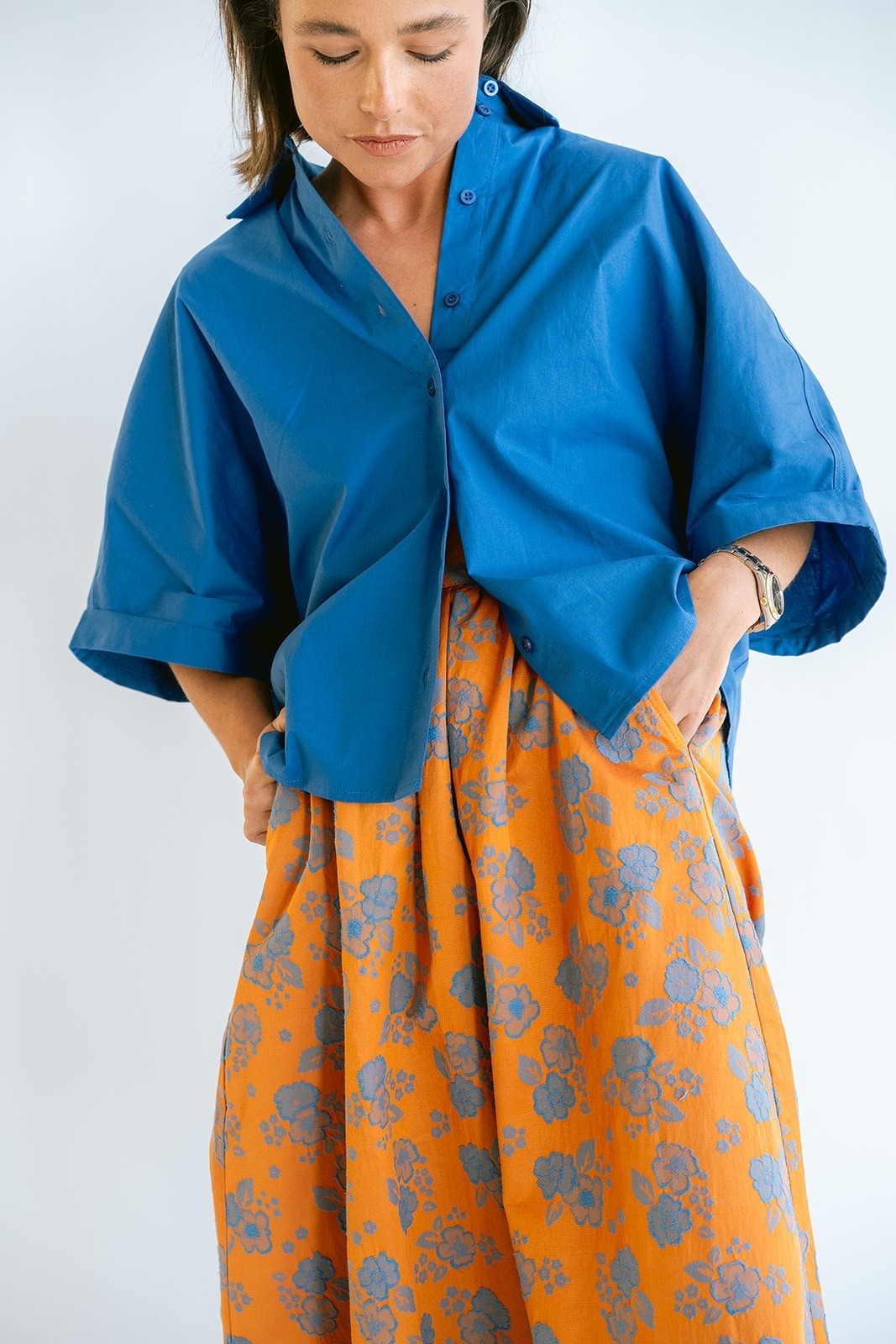 Julia Skirt Orange Flower
