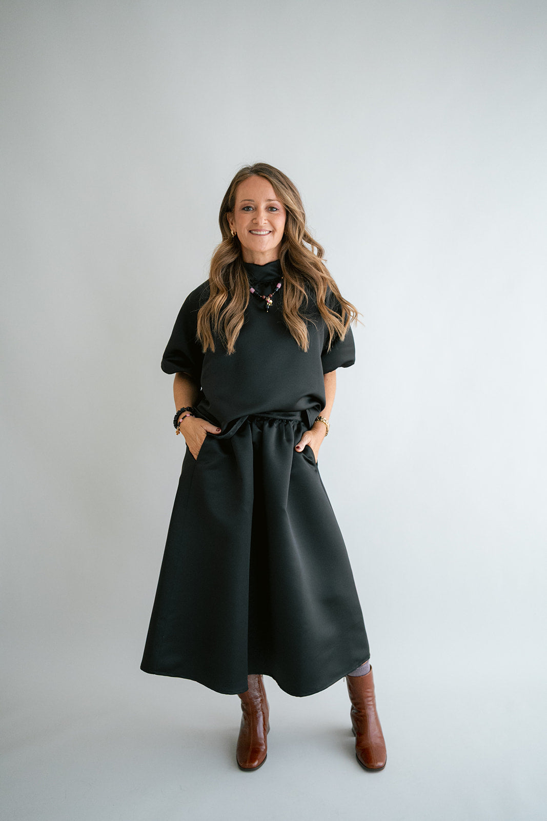 Julia Skirt Satin Black