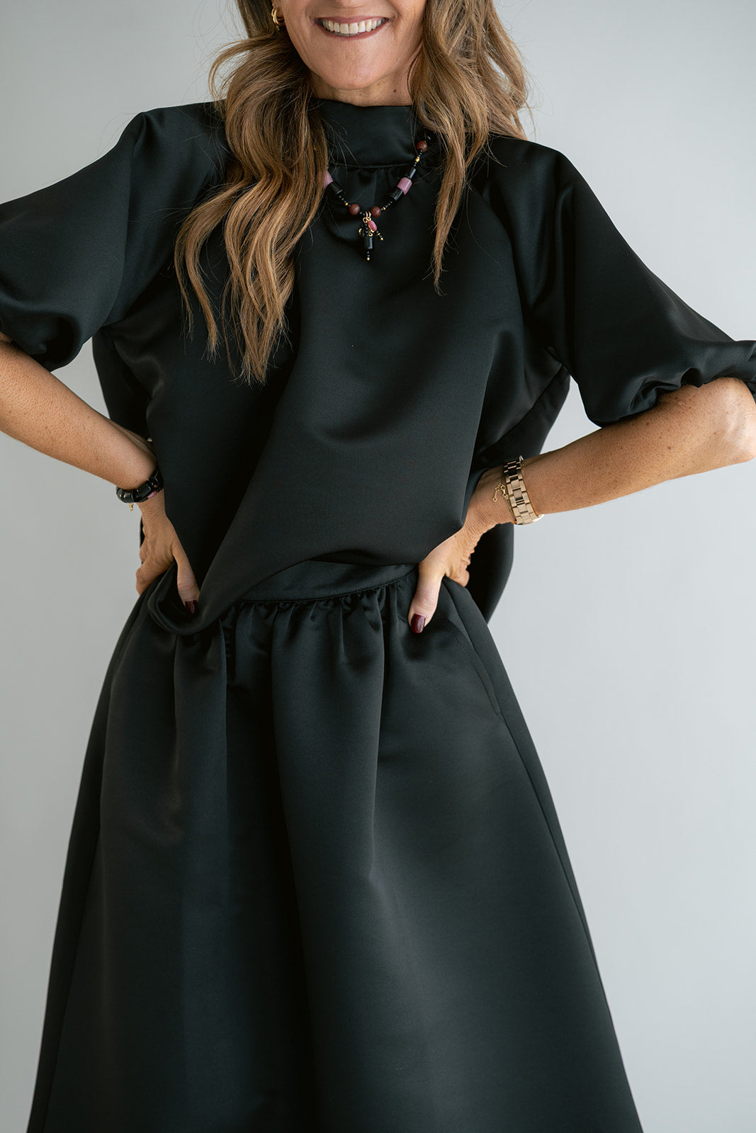 Julia Skirt Satin Black
