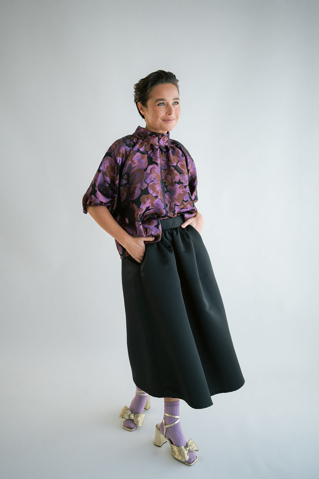 Julia Skirt Satin Black
