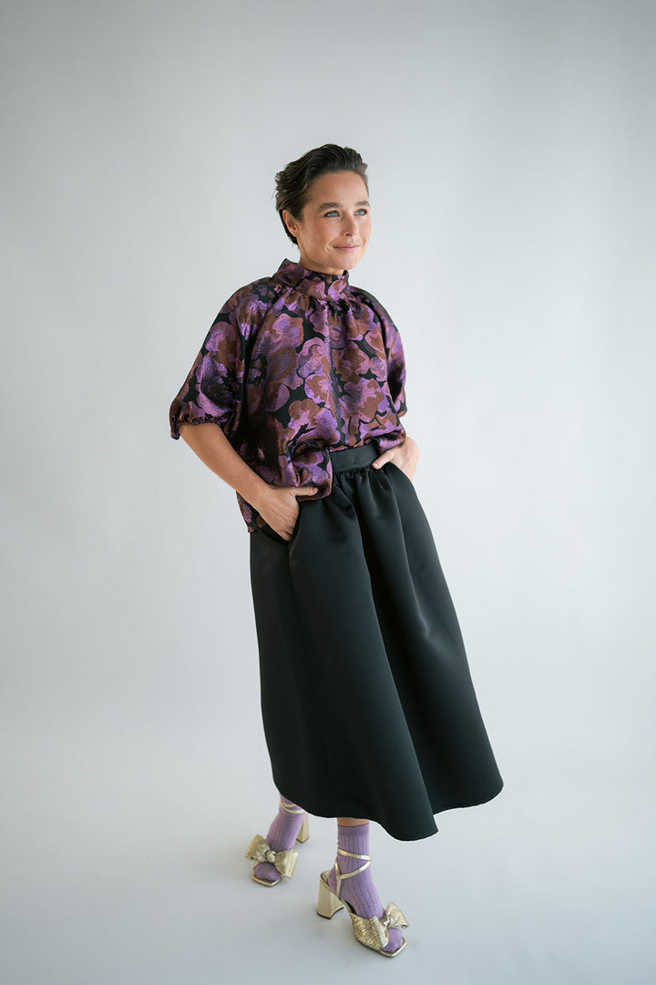Julia Skirt Satin Black