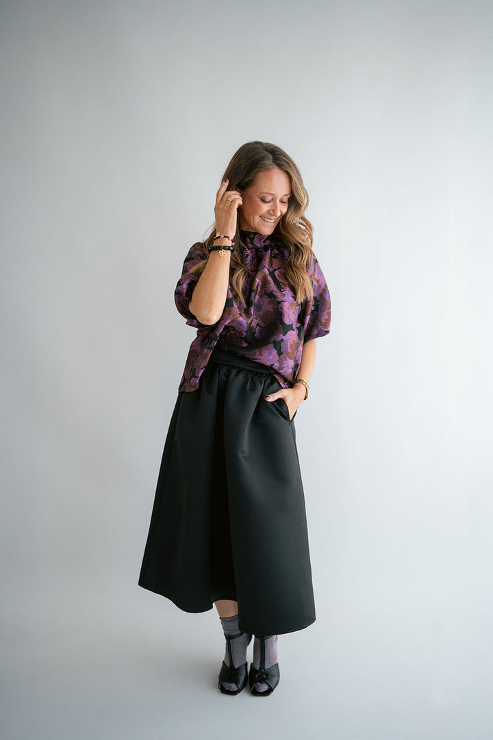 Julia Skirt Satin Black