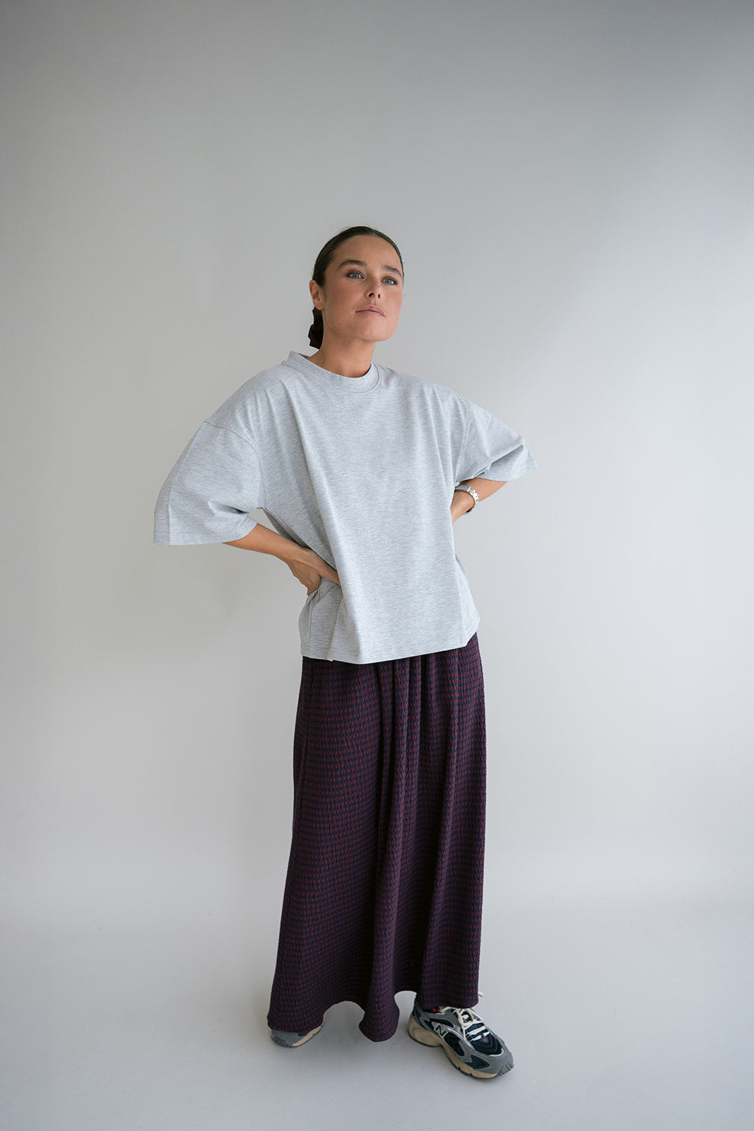 Juliette Skirt Bordeaux Check