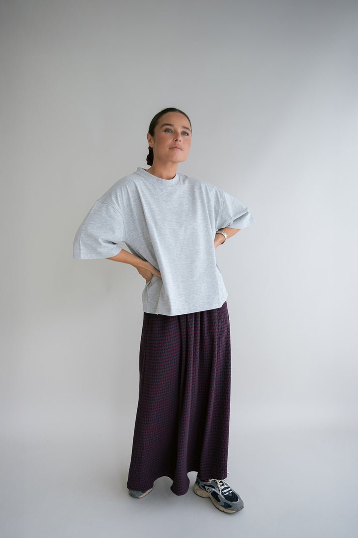 Juliette Skirt Bordeaux Check