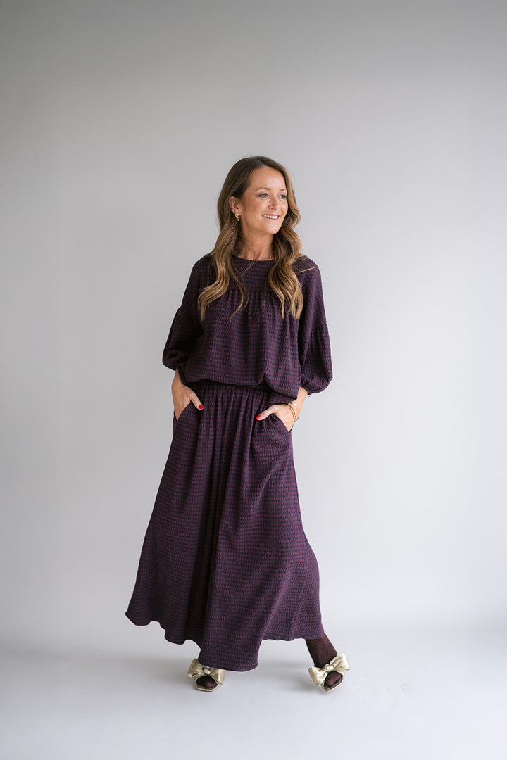 Juliette Skirt Bordeaux Check
