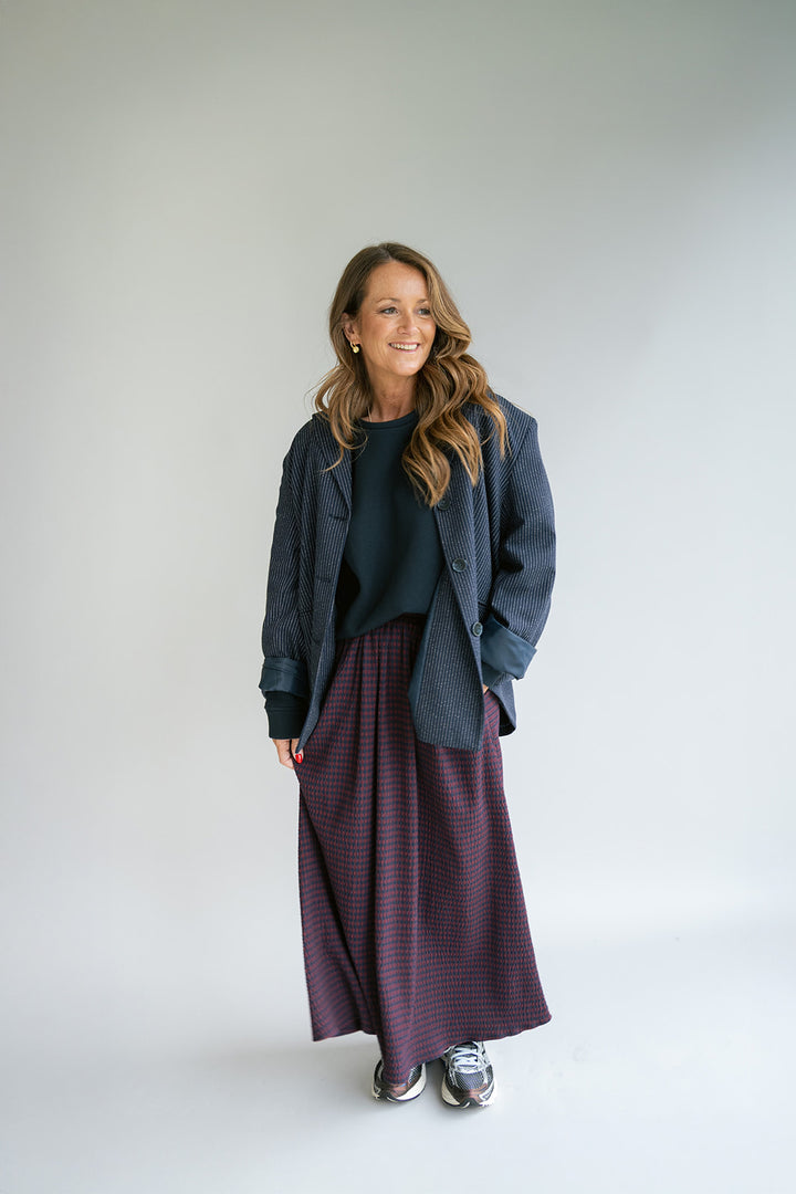 Juliette Skirt Bordeaux Check