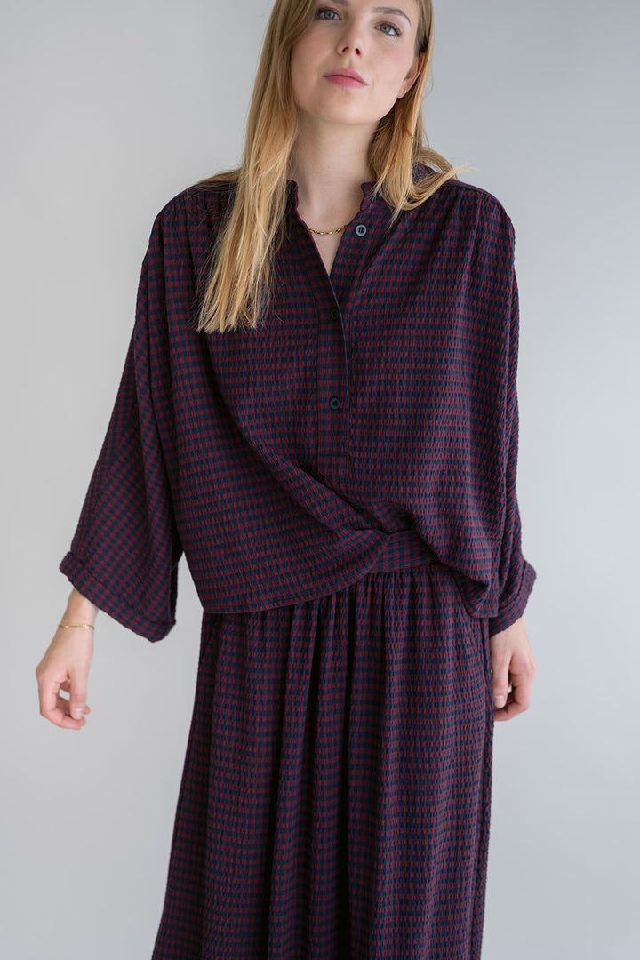 Juliette Skirt Bordeaux Check