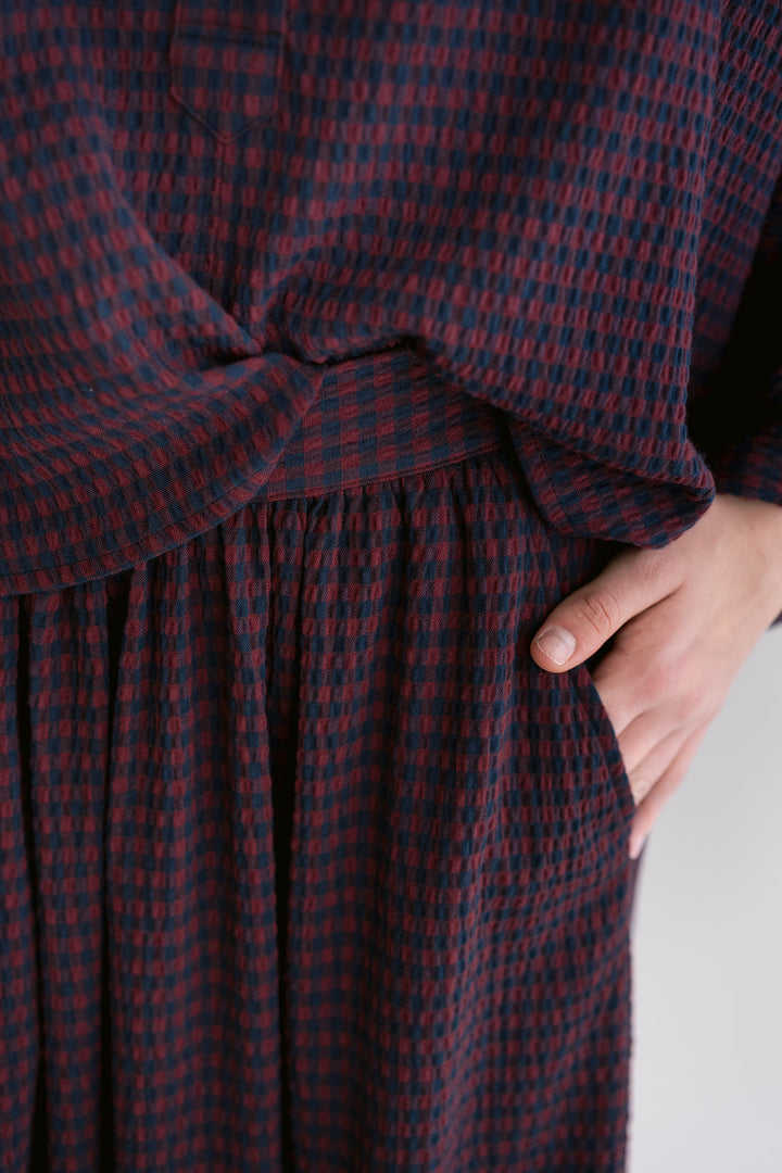 Juliette Skirt Bordeaux Check
