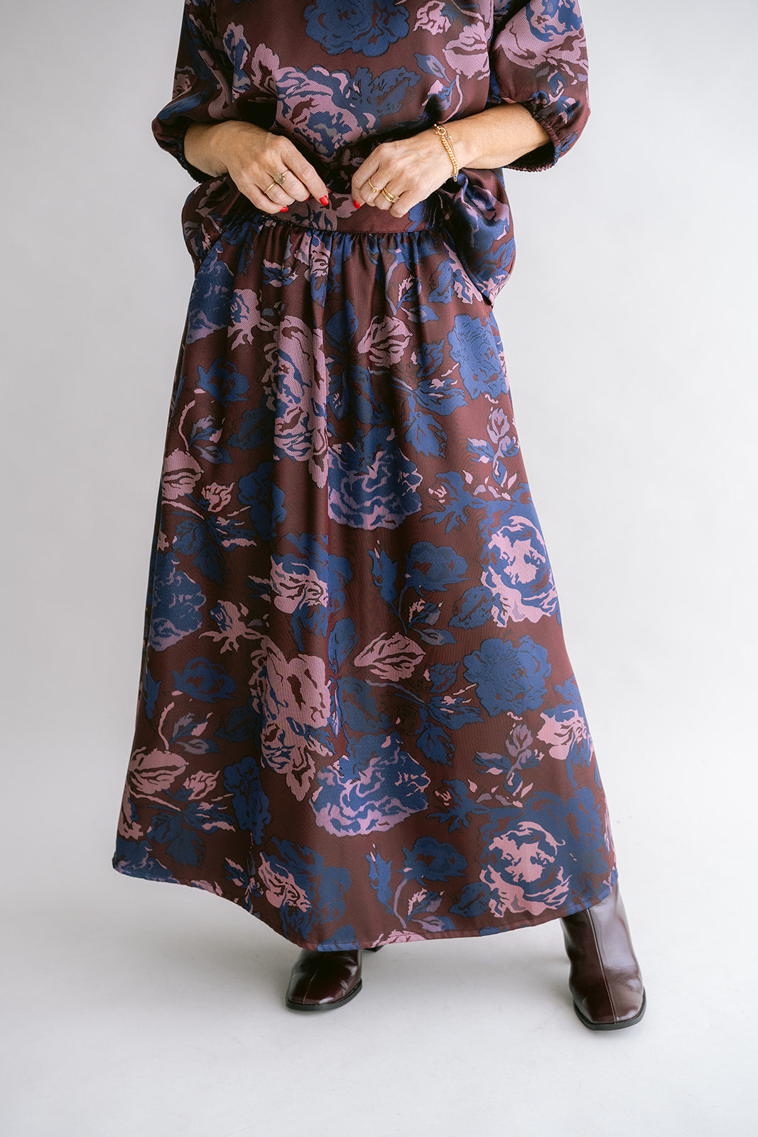 Juliette Skirt Bordeaux Flower