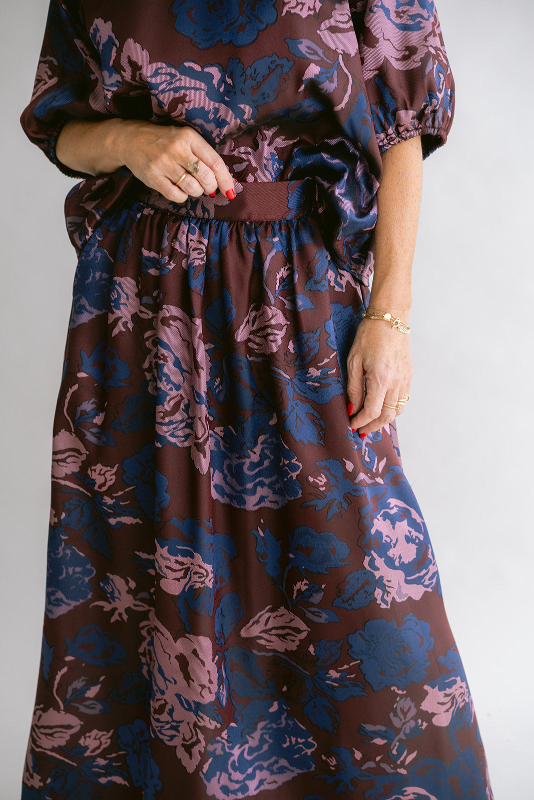 Juliette Skirt Bordeaux Flower