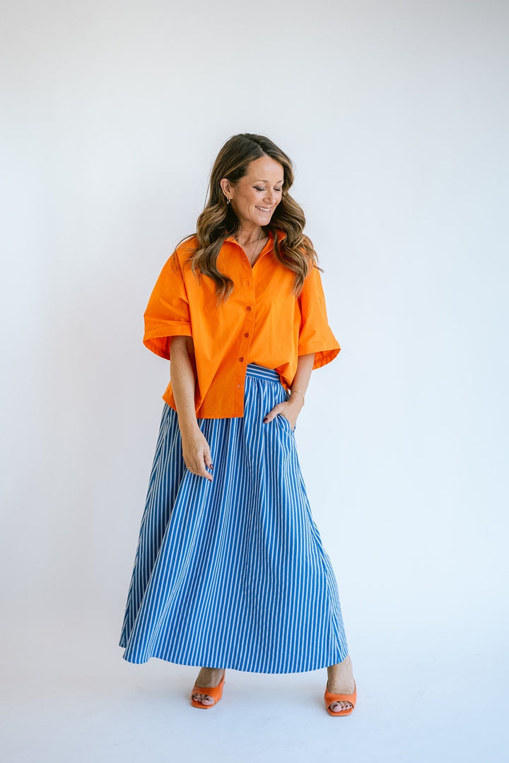Juliette Skirt Cobalt Stripe
