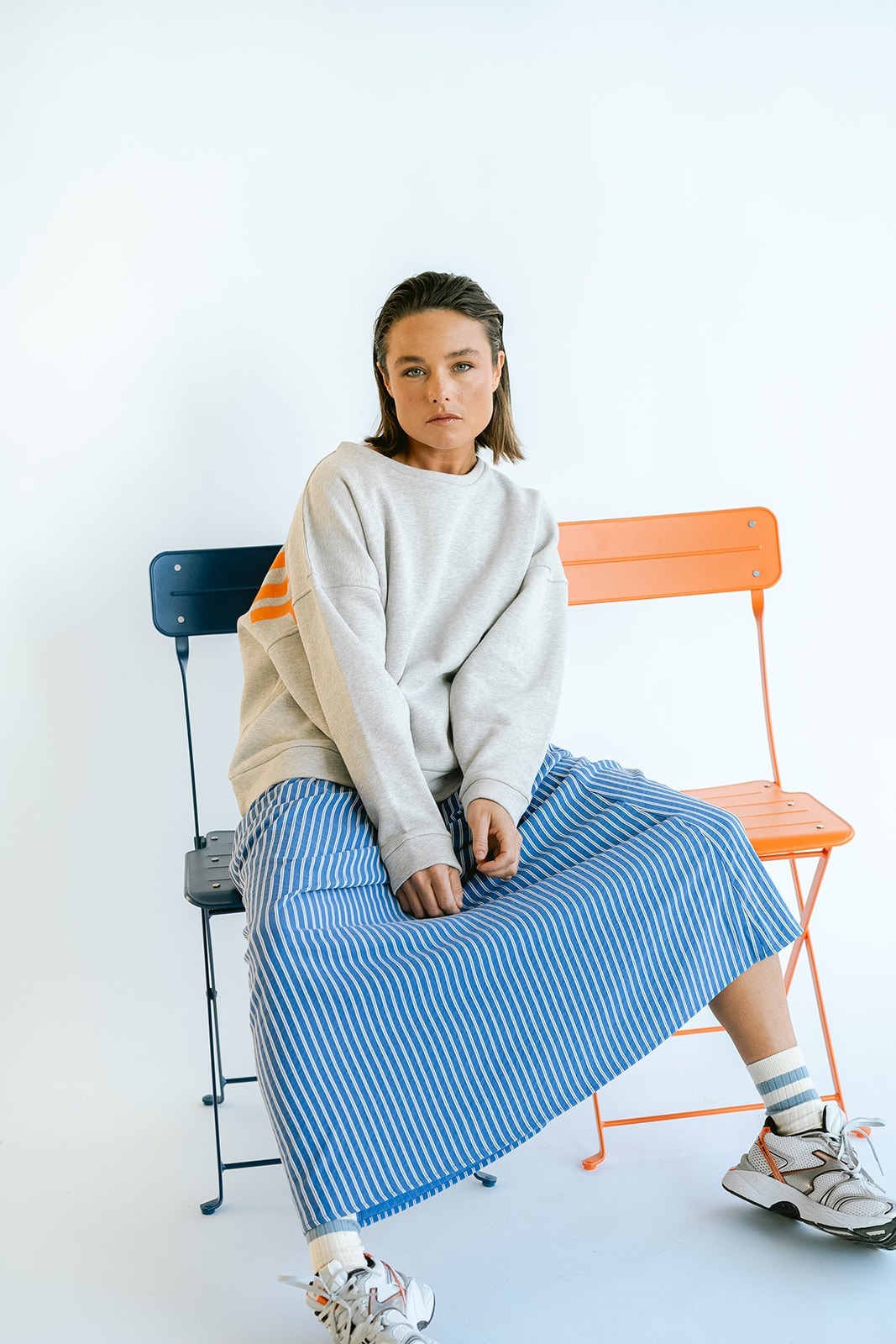 Juliette Skirt Cobalt Stripe