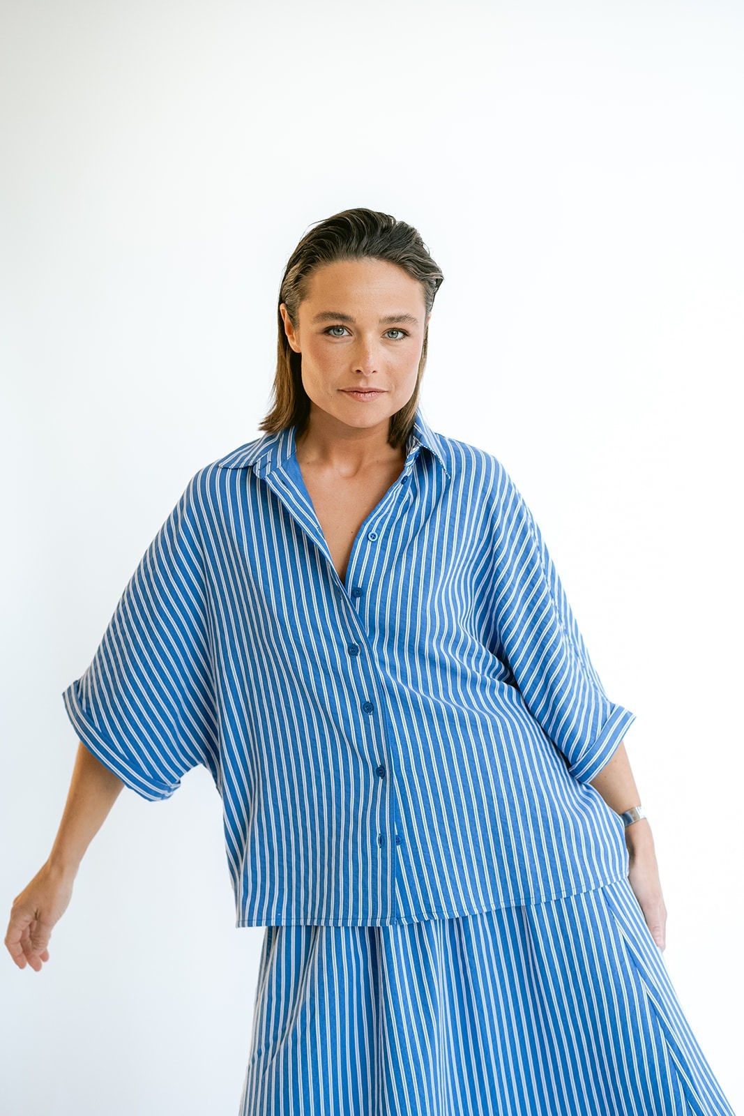 Juliette Skirt Cobalt Stripe