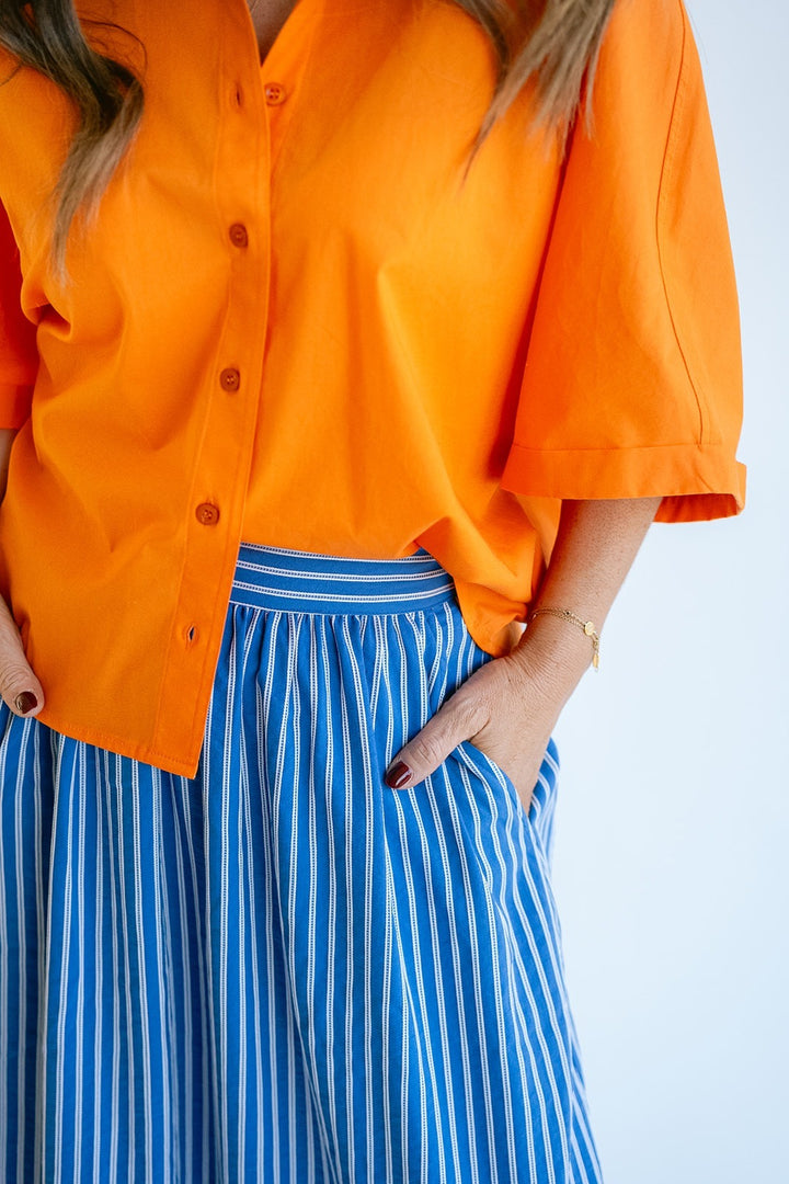 Juliette Skirt Cobalt Stripe