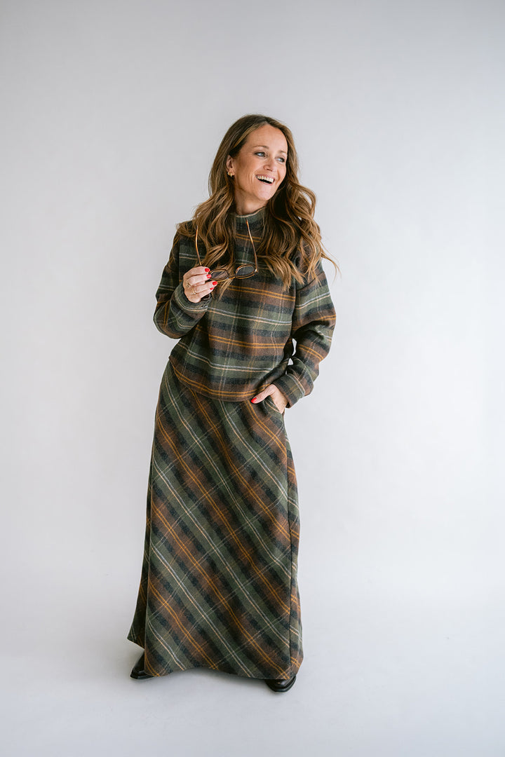 Juno Skirt Moss Green Check