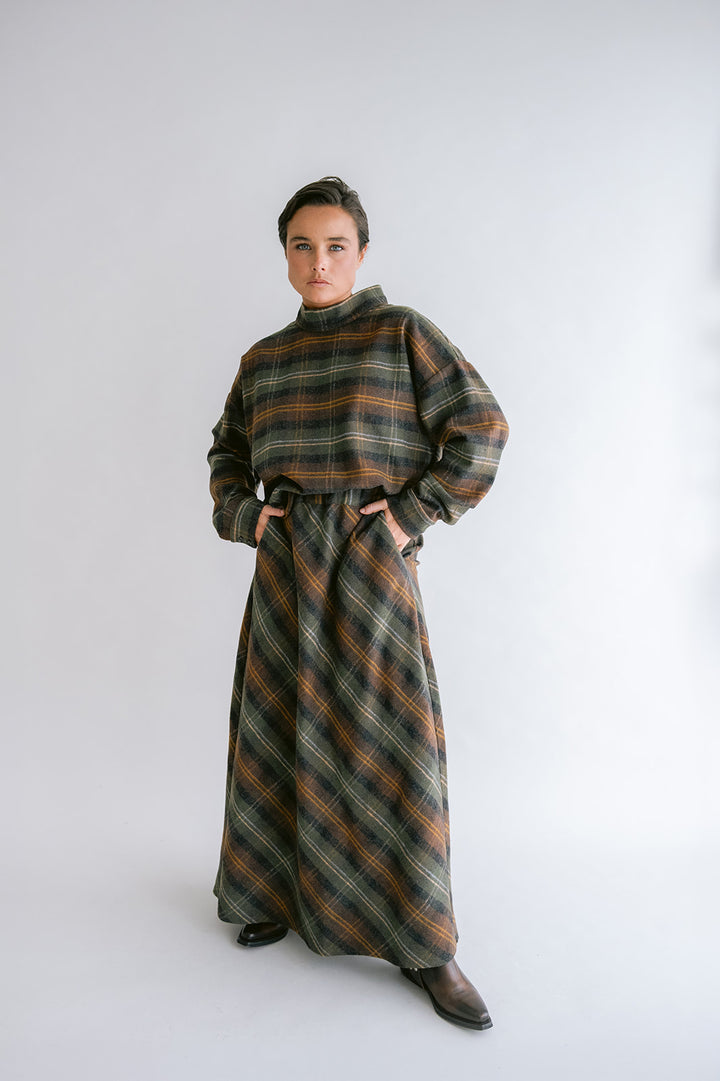 Juno Skirt Moss Green Check
